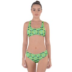 Alien Pattern Criss Cross Bikini Set