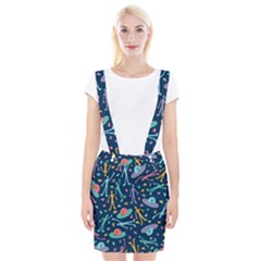 Alien Pattern Blue Braces Suspender Skirt by BangZart