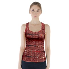 Rust Red Zig Zag Pattern Racer Back Sports Top by BangZart