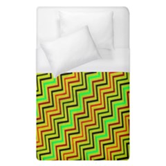 Green Red Brown Zig Zag Background Duvet Cover (single Size) by BangZart