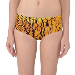 Yellow Chevron Zigzag Pattern Mid-waist Bikini Bottoms by BangZart