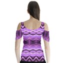 Purple Pink Zig Zag Pattern Butterfly Sleeve Cutout Tee  View2