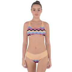 Chevrons Patterns Colorful Stripes Criss Cross Bikini Set by BangZart