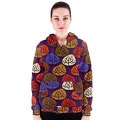 Colorful Trees Background Pattern Women s Zipper Hoodie by BangZart