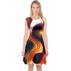 Colourful Abstract Background Design Capsleeve Midi Dress by BangZart