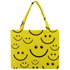 Digitally Created Yellow Happy Smile  Face Wallpaper Mini Tote Bag by BangZart