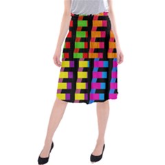 Colorful Rectangles And Squares                    Midi Beach Skirt by LalyLauraFLM