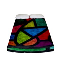 Stained Glass Color Texture Sacra Fitted Sheet (full/ Double Size) by BangZart