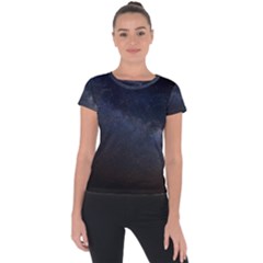 Cosmos Dark Hd Wallpaper Milky Way Short Sleeve Sports Top  by BangZart