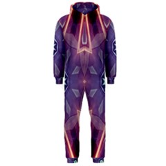 Abstract Glow Kaleidoscopic Light Hooded Jumpsuit (men)  by BangZart