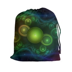 Retrotacular Rainbow Dots In A Fractal Microscope Drawstring Pouches (xxl) by jayaprime