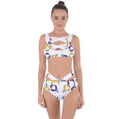 Pattern Circular Birds Bandaged Up Bikini Set 