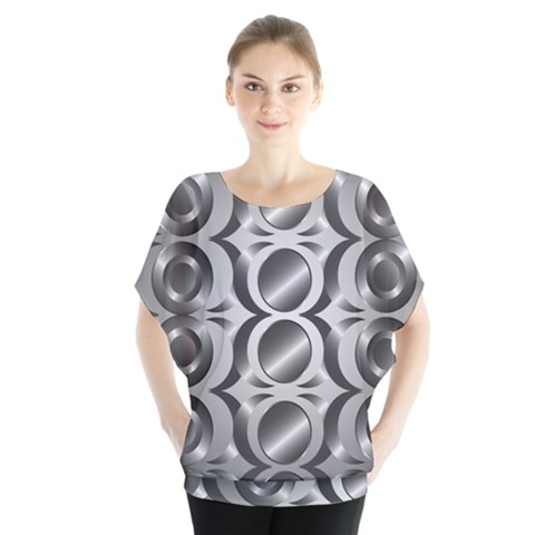 Metal Circle Background Ring Blouse by BangZart