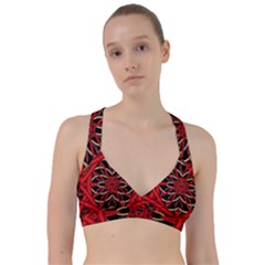 Fractal Wallpaper With Red Tangled Wires Sweetheart Sports Bra by BangZart