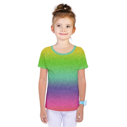 Metallic Rainbow Glitter Texture Kids  One Piece Tee by paulaoliveiradesign