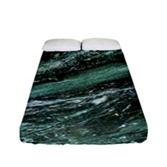 Green Marble Stone Texture Emerald  Fitted Sheet (full/ Double Size) by paulaoliveiradesign