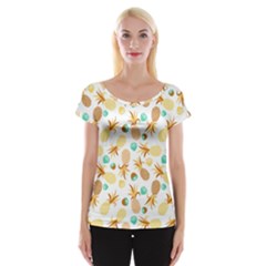 Seamless Summer Fruits Pattern Cap Sleeve Tops by TastefulDesigns