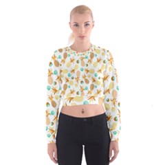 Seamless Summer Fruits Pattern Cropped Sweatshirt by TastefulDesigns