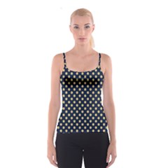 Navy/gold Polka Dots Spaghetti Strap Top by Colorfulart23