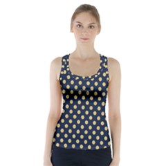 Navy/gold Polka Dots Racer Back Sports Top by Colorfulart23