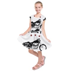 Motorcycle Old School Kids  Short Sleeve Dress by Valentinaart