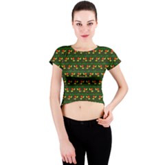 Plants And Flowers Crew Neck Crop Top by linceazul