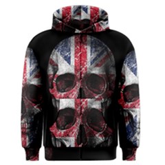 Uk Flag Skull Men s Zipper Hoodie by Valentinaart