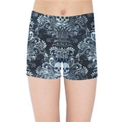 Skull Damask Kids Sports Shorts