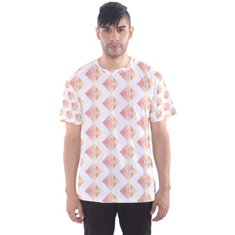 Geometric Losangle Pattern Rosy Men s Sports Mesh Tee by paulaoliveiradesign