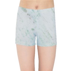 Greenish Marble Texture Pattern Kids Sports Shorts