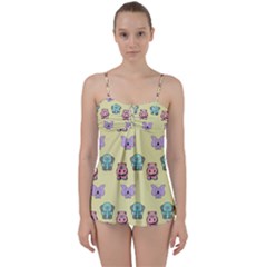 Animals Pastel Children Colorful Babydoll Tankini Set