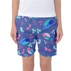 Birds And Butterflies Women s Basketball Shorts by BangZart