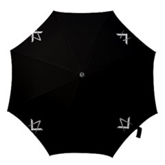 Black With Square And Compass Hook Handle Umbrella (large)