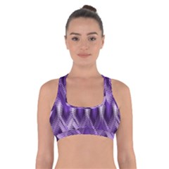 Purple Wavy Cross Back Sports Bra