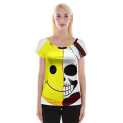 Skull Behind Your Smile Cap Sleeve Tops by BangZart