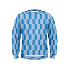 Blue Plaided Pattern Kids  Sweatshirt by paulaoliveiradesign