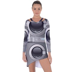 Washing Machine Asymmetric Cut-out Shift Dress