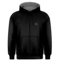 Black S&c With Chequered Hood Inner Men s Zipper Hoodie by mdnp