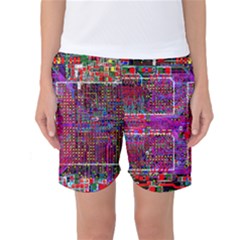 Technology Circuit Board Layout Pattern Women s Basketball Shorts by BangZart