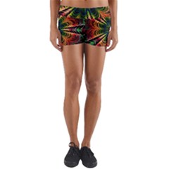 Kaleidoscope Patterns Colors Yoga Shorts by BangZart