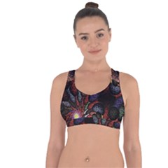 Fractal Swirls Cross String Back Sports Bra