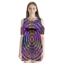 Color In The Round Shoulder Cutout Velvet  One Piece by BangZart