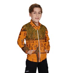 Circuit Board Pattern Wind Breaker (kids) by BangZart