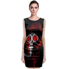 Gas Mask Sleeveless Velvet Midi Dress by Valentinaart