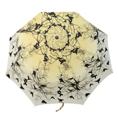 Crow Flock  Folding Umbrellas by Valentinaart