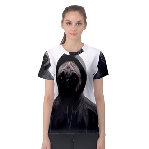 Gangsta Pug Women s Sport Mesh Tee by Valentinaart