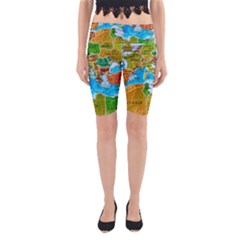 World Map Yoga Cropped Leggings