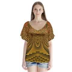 Fractal Pattern Flutter Sleeve Top by BangZart