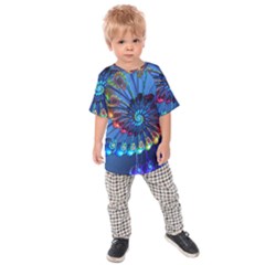 Top Peacock Feathers Kids Raglan Tee