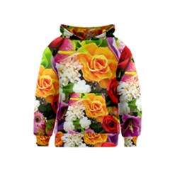 Colorful Flowers Kids  Pullover Hoodie